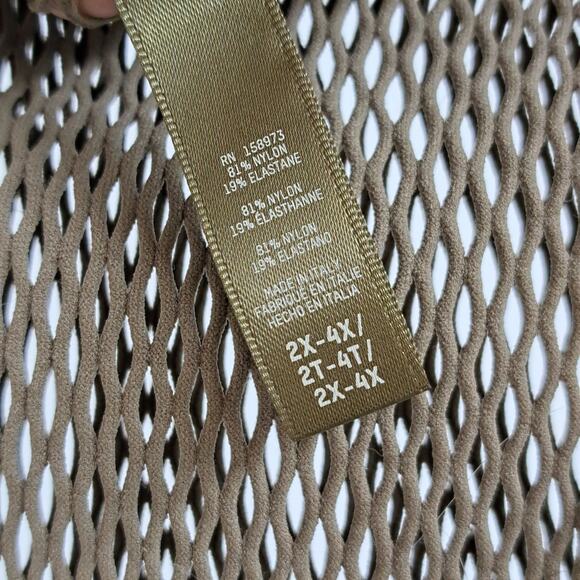 Skims Shorts‎ Plus 2X-4X Warp Knit Cover Up Swim Seamless Perforated Army Green - Picture 10 of 11